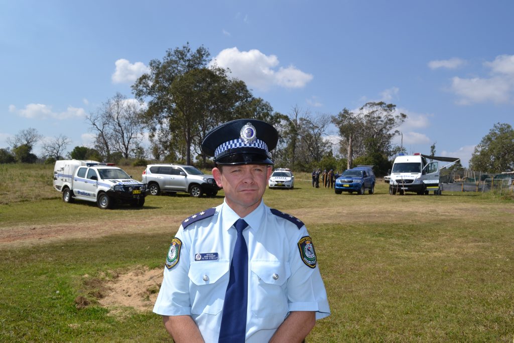 Sen Sgt Peter O'Reilly at a property police searched after receiving information about the Jasmine Morris missing person case. Photo Lachlan Thompson / Daily Examiner Sen Sgt Peter O'Reilly at a property police searched after receiving information about the Jasmine Morris missing person case. Photo Lachlan Thompson / Daily Examiner